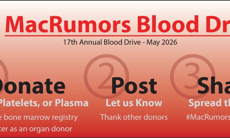 MacRumors 2026 Blood Drive