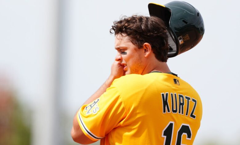 Kurtz's walk streak ends at 20 games, but on-base streak now at 27