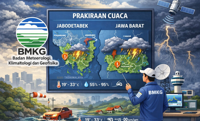 Prakiraan Cuaca Jawa Barat dan Jabodetabek 1 Mei 2026: Waspada Hujan Disertai Petir
