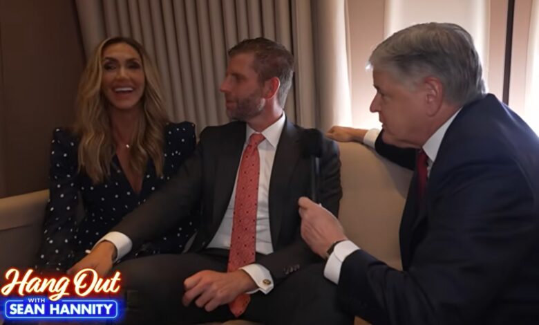 Lara and Eric Trump weigh possible White House run on Hannity podcast