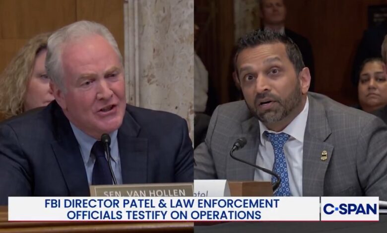 Kash Patel Pushes Back as Van Hollen Presses Congress Lies
