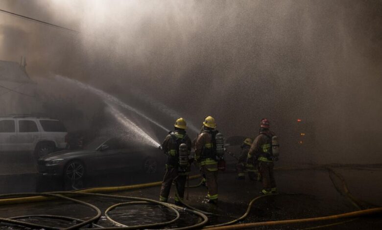 South Gate fire at tire recycling triggers shelter-in-place