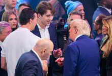 Barron Trump walks onto White House lawn for UFC