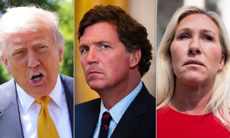 Trump Targets Carlson, Greene With Spiteful AI Photo Trump Targets Carlson, Greene With Spiteful AI Photo