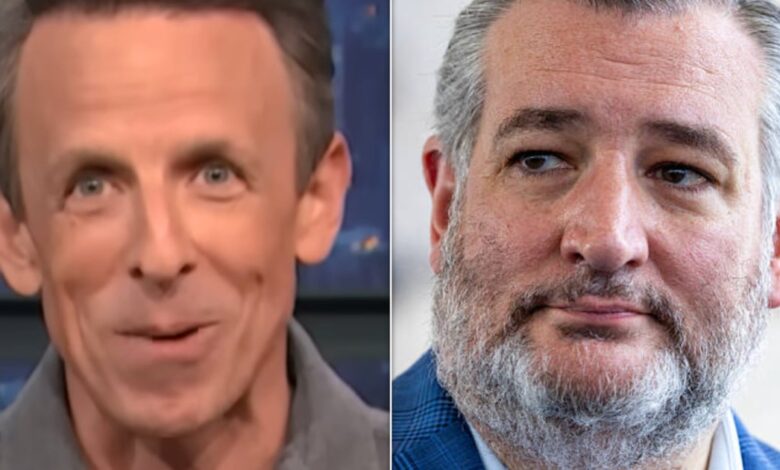 Meyers mocks Cruz’s midterms claims amid Trump history