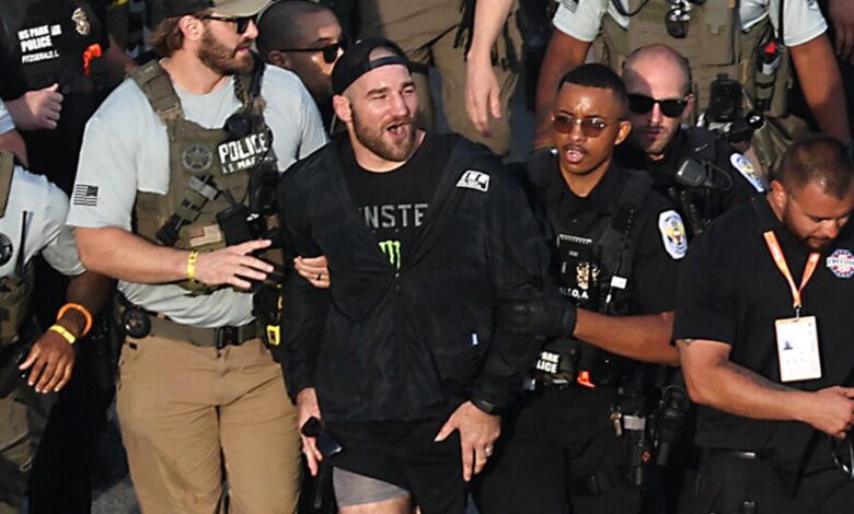 Anti-Trump UFC Star Sean Strickland Escorted Out Anti-Trump UFC Star Sean Strickland Escorted Out