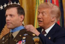 Trump Struggles To Drape Medal Of Honor Properly