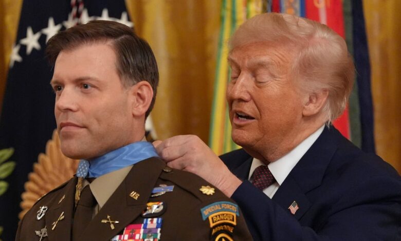 Trump Struggles To Drape Medal Of Honor Properly Trump Struggles To Drape Medal Of Honor Properly