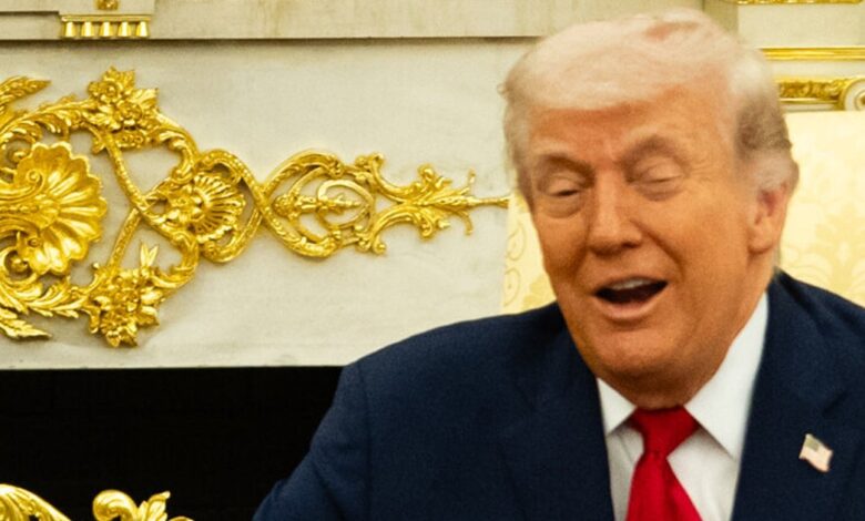 Trump glued gold to Oval Office mantle, book says