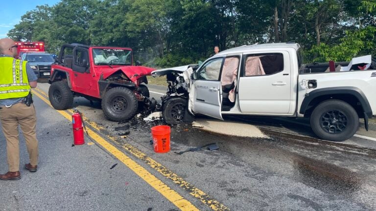 Head-on crash in Bourne sends two to hospital