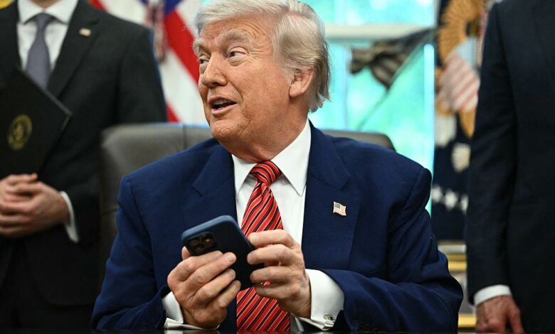 Trump shares AI music video mixing lions, camels, UFC