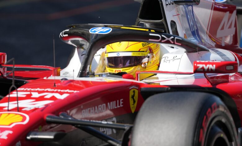 Hamilton wins Barcelona GP in Ferrari comeback Hamilton wins Barcelona GP in Ferrari comeback