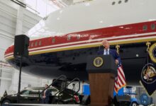 Trump debuts converted Qatari Air Force One bridge jet