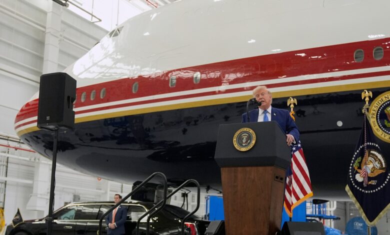 Trump debuts converted Qatari Air Force One bridge jet Trump debuts converted Qatari Air Force One bridge jet