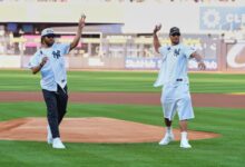 Brunson and Hart honor Knicks at Yankee Stadium