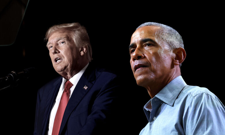 Obama mocks Trump fixation, calls it a “suite”