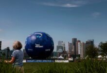 Massport unveils 47.9-foot soccer ball record