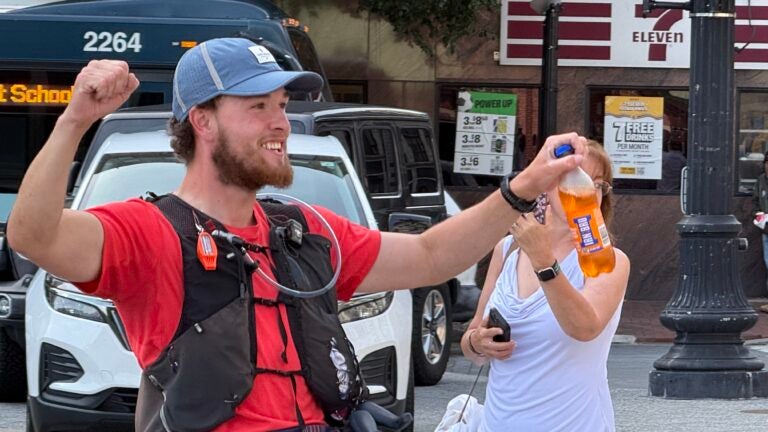 Scotland fan finishes 3,000-mile walk to Boston Scotland fan finishes 3,000-mile walk to Boston