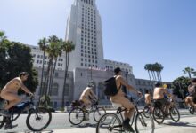 BB gun attack mars downtown L.A. naked ride