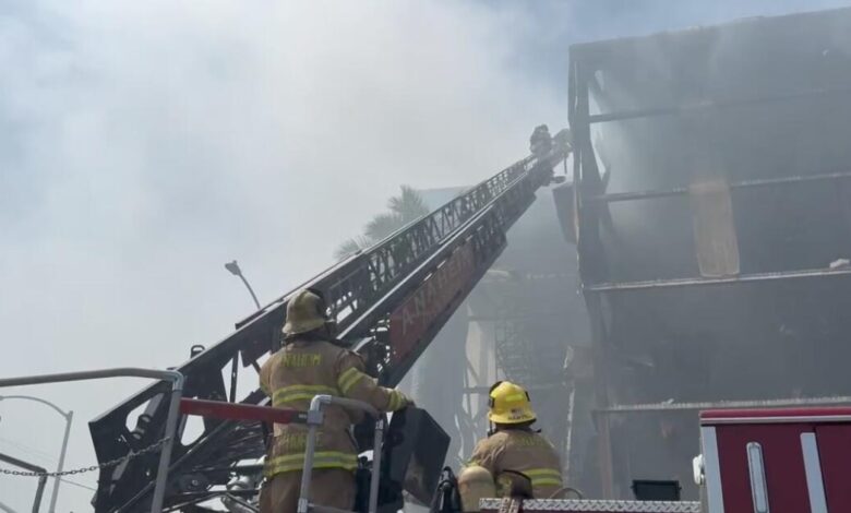 Boyle Heights fire burns on; officials warn Tuesday Boyle Heights fire burns on; officials warn Tuesday
