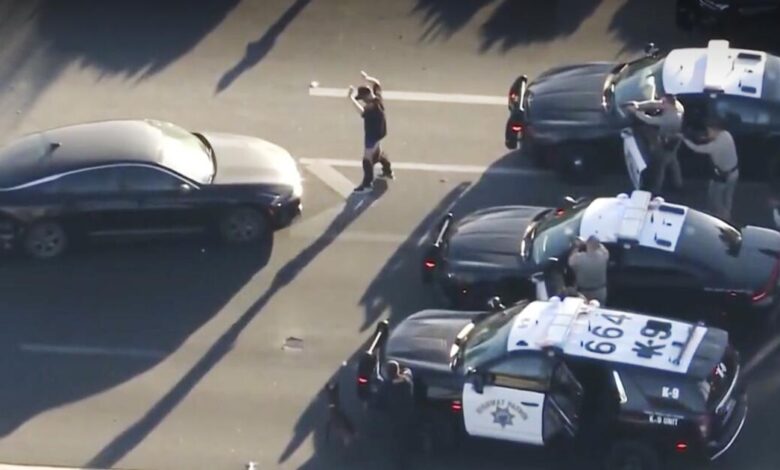CHP arrests double-murder suspect after PIT ends chase