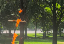 Burning cross in Grant Park triggers Chicago police probe