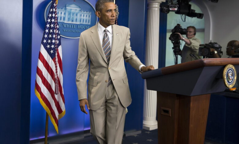 Tan suits return as Obama Center opens on South Side