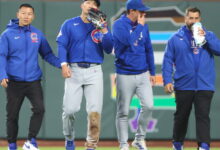 Suzuki exits Cubs-Giants game with right knee discomfort