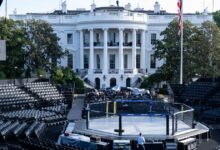 Trump turns 80 on White House lawn for UFC