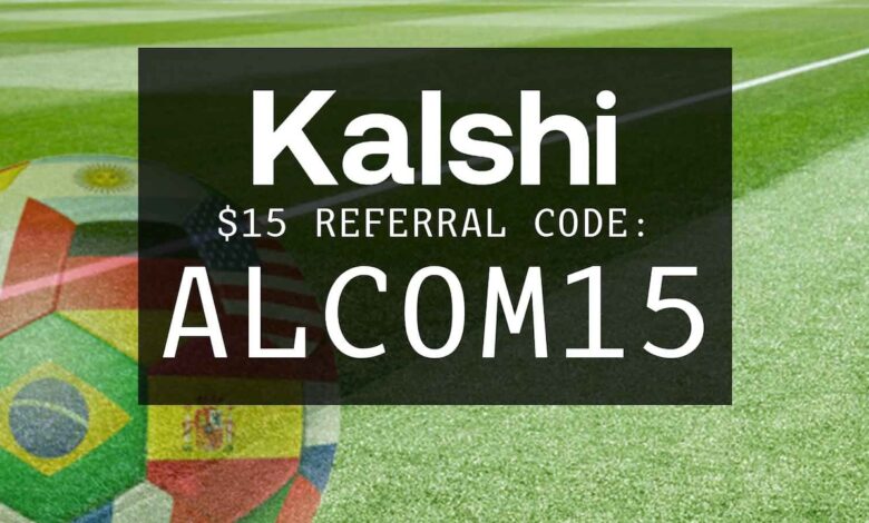 Kalshi referral code ALCOM15 promises  bonus tonight