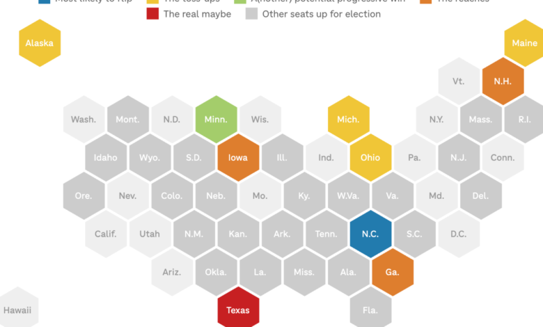 With just a few primary elections to go, the competitive Senate map keeps shifting