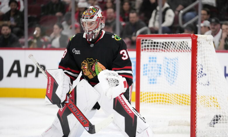 Blackhawks re-sign prospect goalie Drew Commesso to two years Blackhawks re-sign prospect goalie Drew Commesso to two years