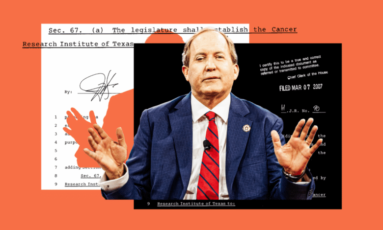 A Texas program has poured billions into cancer research. Ken Paxton voted against It. A Texas program has poured billions into cancer research. Ken Paxton voted against It.