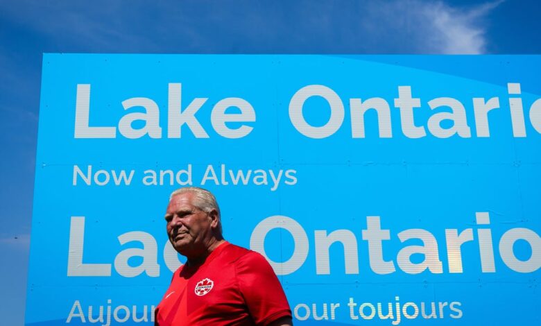 Ontario Premier Answers Trump’s ‘Lake America’ With Giant ‘Lake Ontario’ Sign