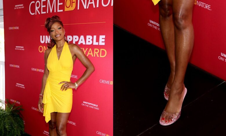 Keke Palmer Brings the 90s Back in Crystalized Jelly Shoes Keke Palmer Brings the 90s Back in Crystalized Jelly Shoes
