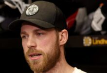 Bruins coach Marco Sturm not losing faith in Elias Lindholm after down year