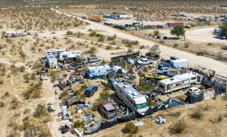Far off the grid in the Antelope Valley, RVers make a mess — and elude the homeless count