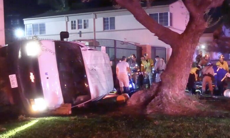 Rollover crash in Whittier sends 10 people to the hospital