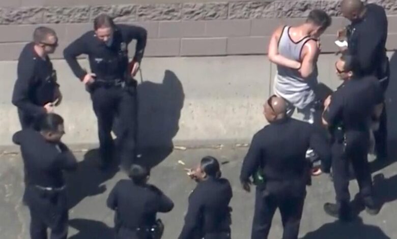 Pit Stop Pursuit: L.A. burglary suspect hits the gas station before hitting CHP cruiser Pit Stop Pursuit: L.A. burglary suspect hits the gas station before hitting CHP cruiser