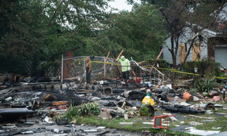 Portage community cleans up after severe storm and deadly home explosion