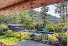 Retreat to the Berkshires in a high-end log cabin on 3.14 acres for .6m