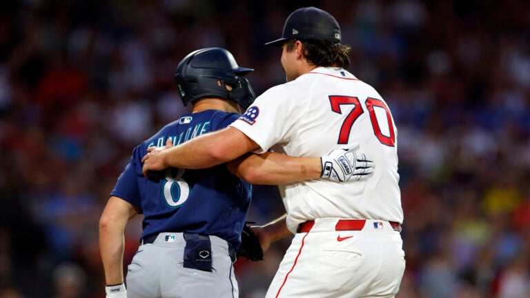 Payton Tolle explained recording an out via hug in Red Sox comeback win Payton Tolle explained recording an out via hug in Red Sox comeback win
