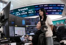 Asian shares fall and oil prices trade above 0 a barrel – WTOP News