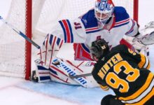 Fraser Minten shines as late surge lifts the Bruins past the Rangers 3-0 in season opener