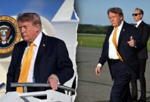 Trump appears to debut darker hair, sparking online buzz