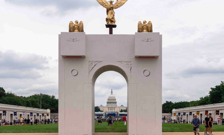 Trump says his D.C. arch will serve as ‘military complex’ with snipers and drones Trump says his D.C. arch will serve as ‘military complex’ with snipers and drones