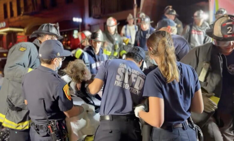Firefighters rescue man trapped for hours inside San Francisco garbage truck
