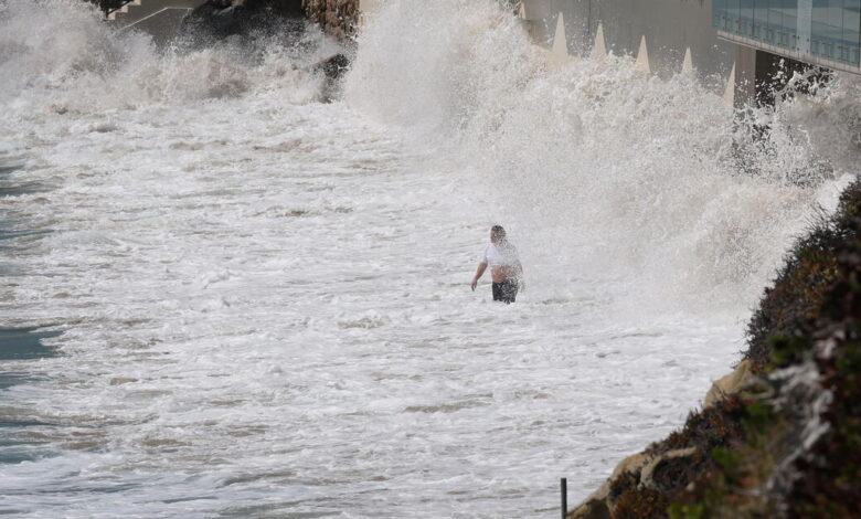 L.A. hit by rare September rain and coastal flooding from Hurricane Marie