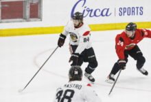 Battles for Blackhawks’ forward jobs will continue into season, even with Landon Slaggert on waivers