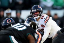 Bears coach Ben Johnson says QB Caleb Williams (hamstring) won’t practice but doesn’t rule him out vs. Eagles